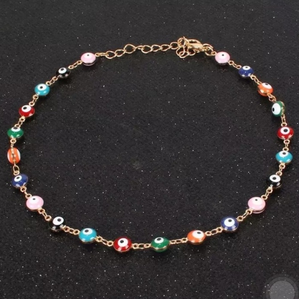 Spiritual Evil Eye Multicolor Choker Necklace - Picture 7 of 8